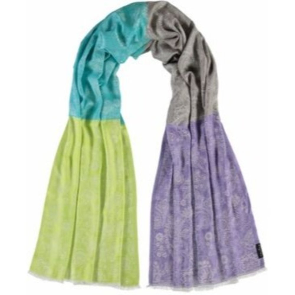 FRASS Paisley Shimmer Scarf - Turquoise / Purple / Green - NWT